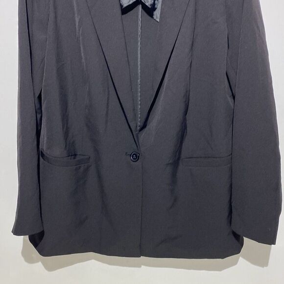 Simply Vera Vera Wang Women's Black Relaxed Single Breasted Blazer Jacket XL - Picture 2 of 11